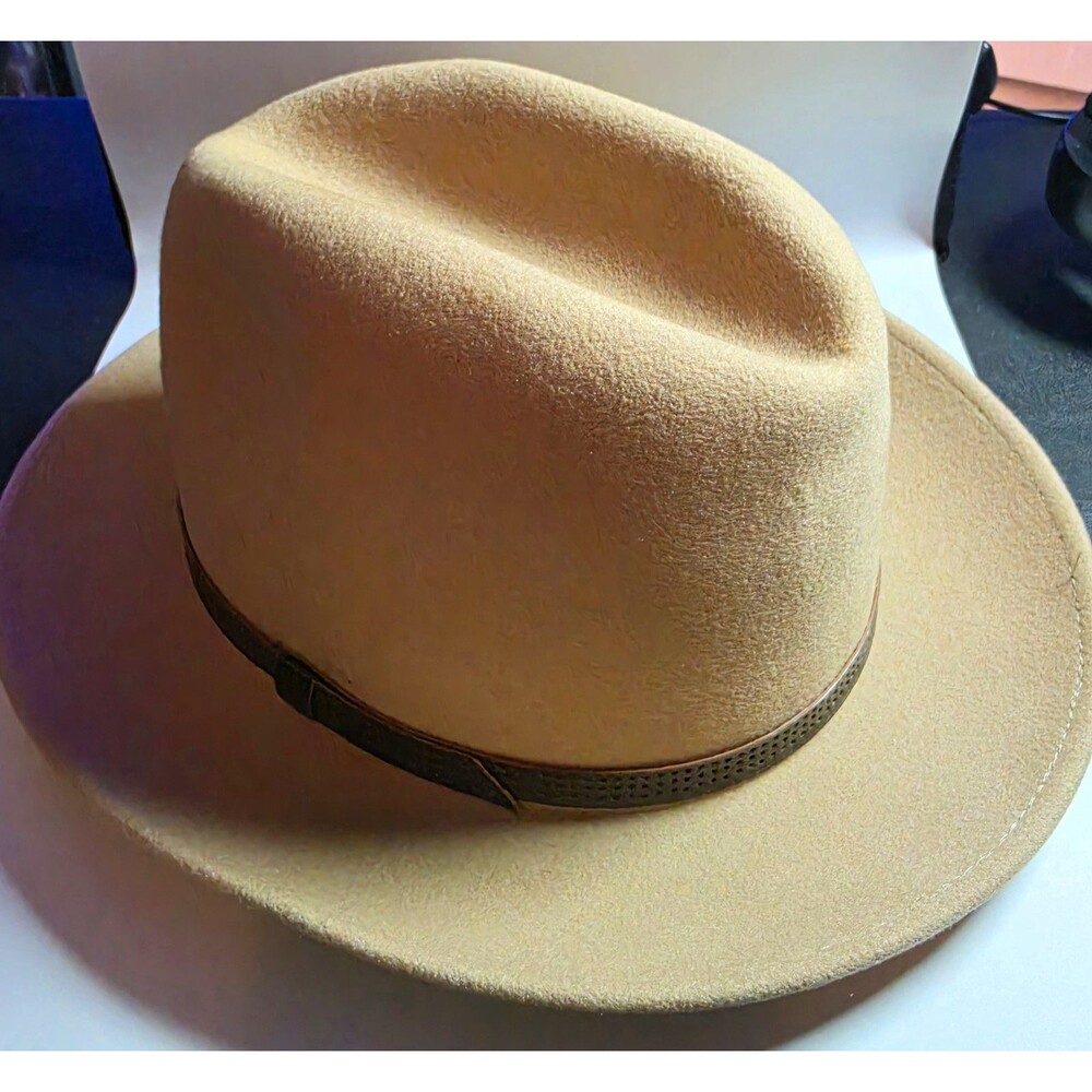 Vintage DeSund 100% Wool Western Fedora Hat Small Made USA WPL 5923